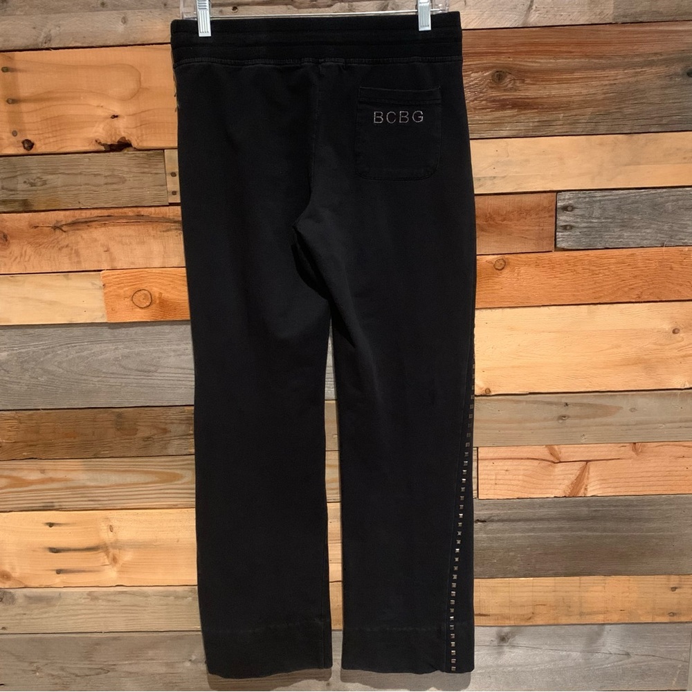 Y2K BCBGMaxAzria Black Rivetted Bootcut Drawstring Track Pant Size M - Picture 10 of 13